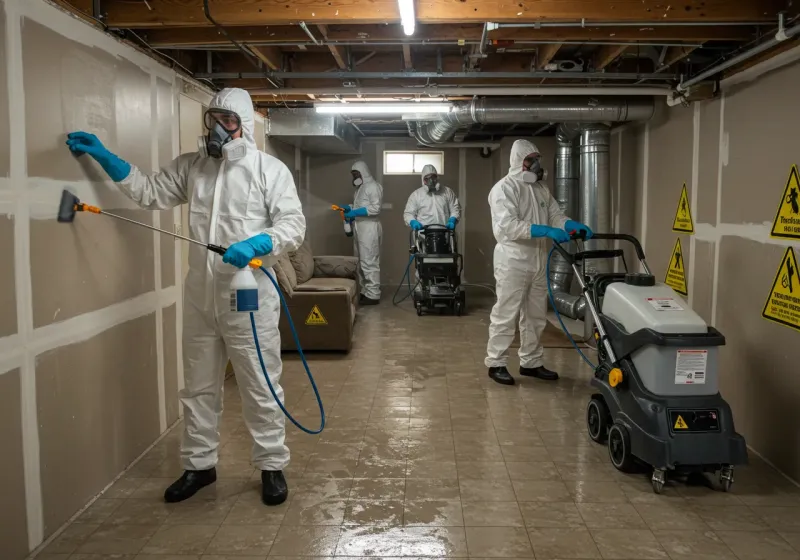 Basement Moisture Removal and Structural Drying process in Eldora, IA